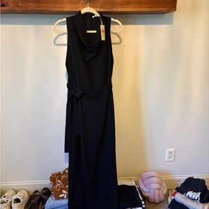 entro Black Sleeveless Jumpsuit with Waist Tie